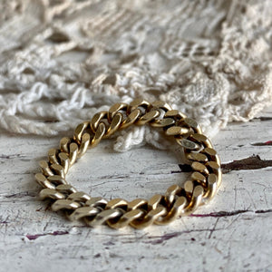"Aaron’’ chain ring | Silver 925 - 24 k gold-aged