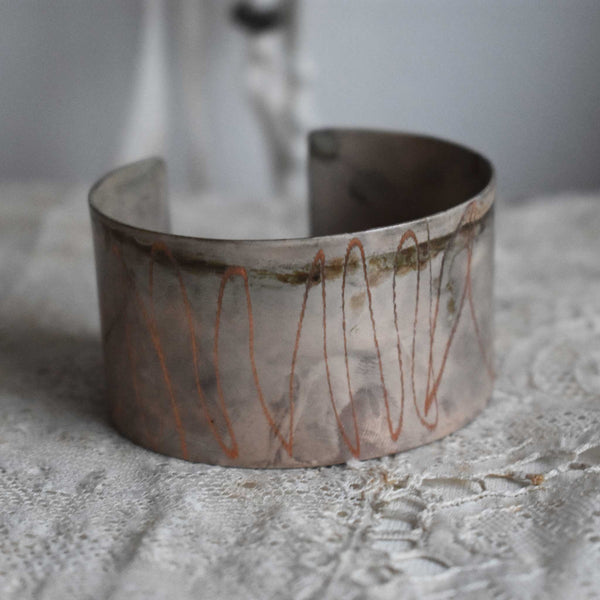 'Arena' bracelet cuff | Oxidized copper