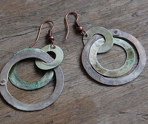 'Mora' earrings | oxidized copper silver