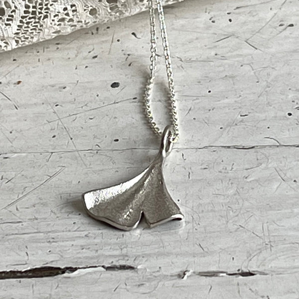 Gingko leaf necklace | silver gold plated