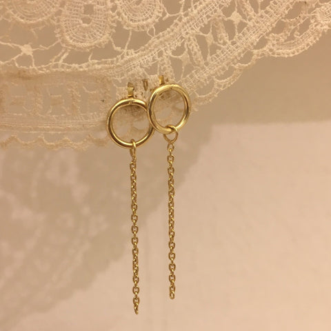 hoop and chain earstuds | 925 silver