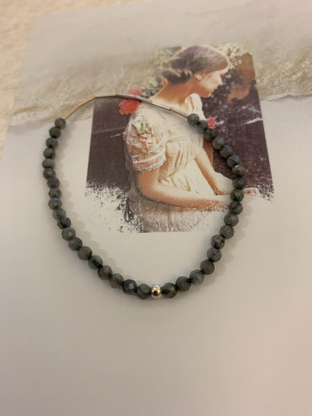 Labradorite Ella| Faceted Stone bracelet