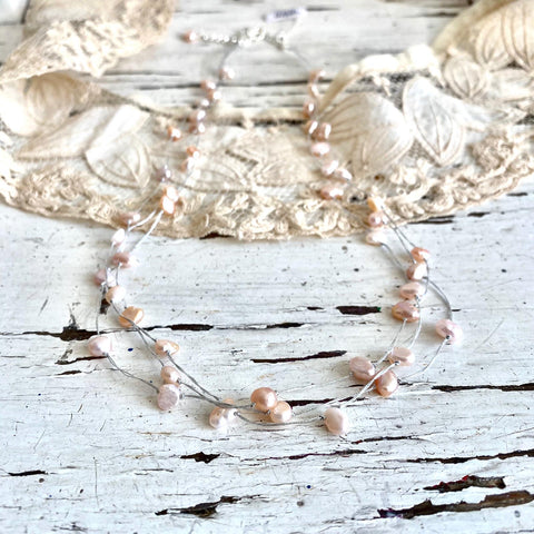 'wedding string' | rose pearl neklace