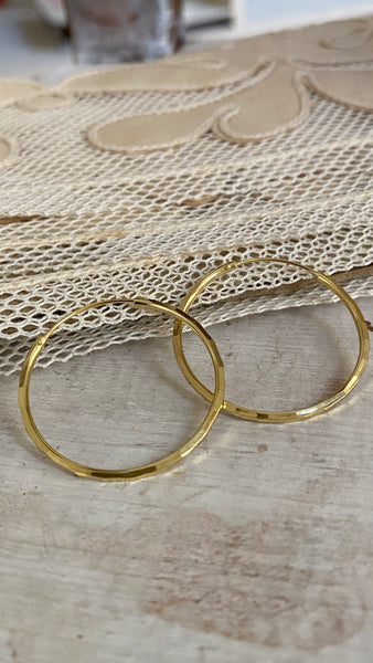 'Faceted' hoops | 24k gold plated | different sizes