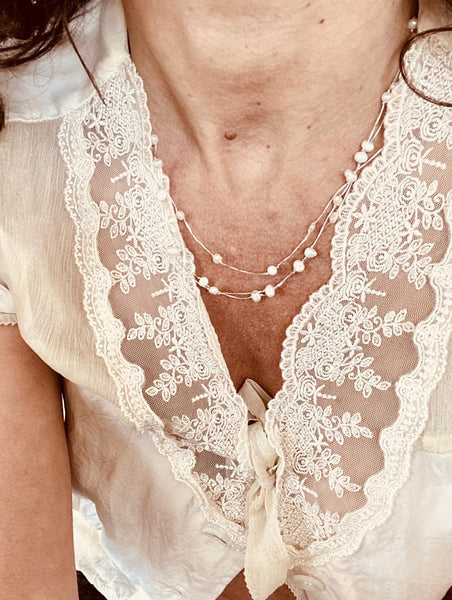 'wedding string' | white pearl neklace