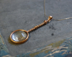 magnifying glass pendant | bronze