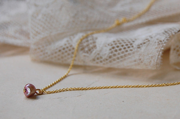 'small rose pearl' necklace | 24k gold-plated