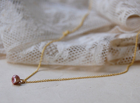 'small rose pearl' necklace | 24k gold-plated