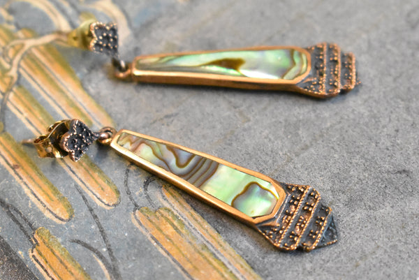 Abalone | 'antonella' earrings | Bronze