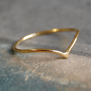 'v' ring | 24k gold-plated