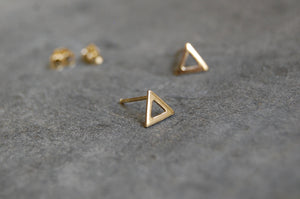 triangle earstuds | 24k gold-plated