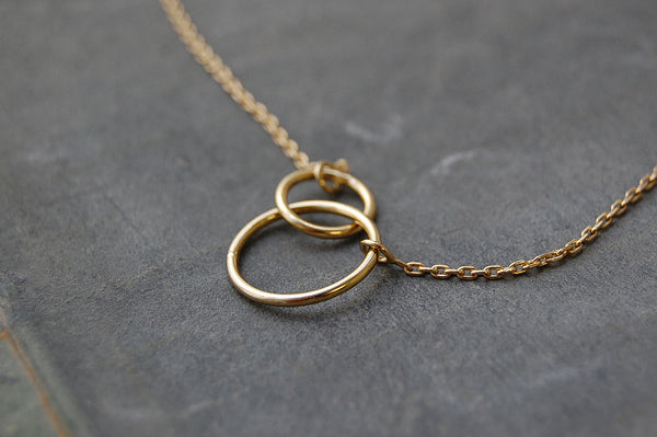 'Two rings' necklace | 24k gold-plated
