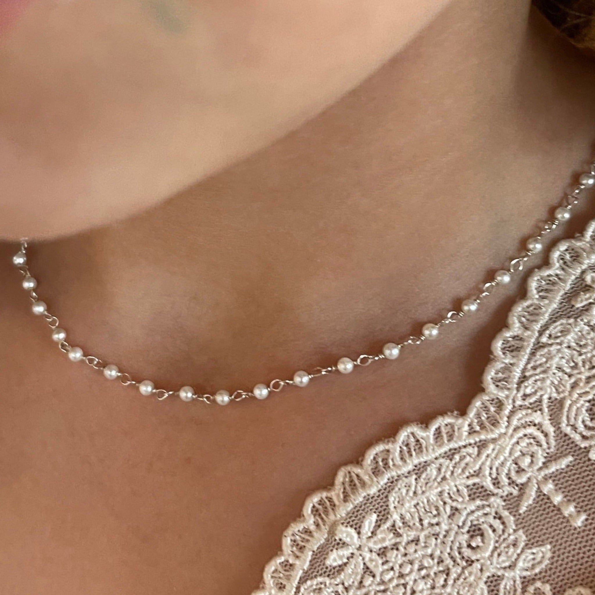 ‚Pearl‚ rosary choker | 925 silver