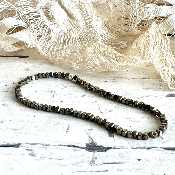 “Pyrite” faceted / stone bracelet