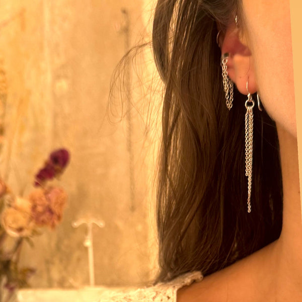 ‘multichain’ earring/ 925 silver