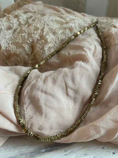 ‚Pyrite’ faceted stone necklace