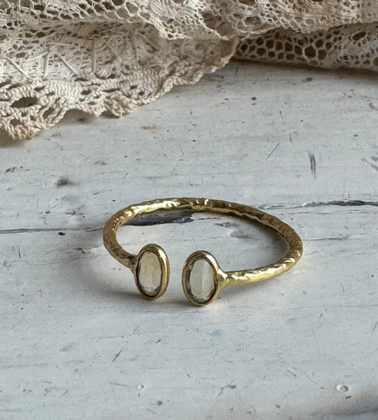 ‘lua’ double ring / Citrine