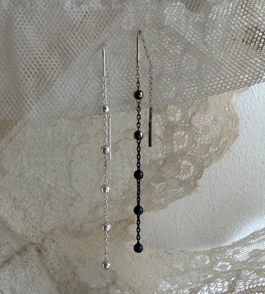 Beaded Earchain / 925 silver