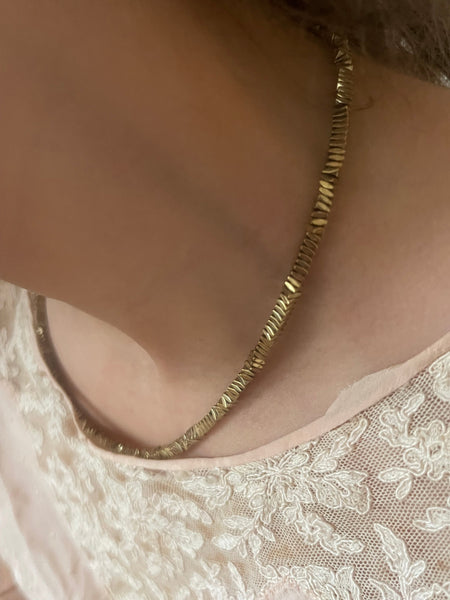 ‚Pyrite’ faceted stone necklace