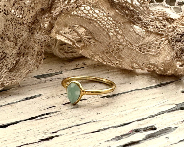 Amazonite laia’ ring | 24k gold-plated