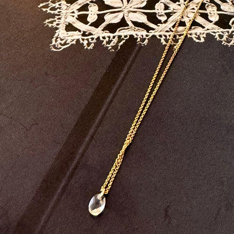 Citrine | stone pendant necklace | 24k gold-plated