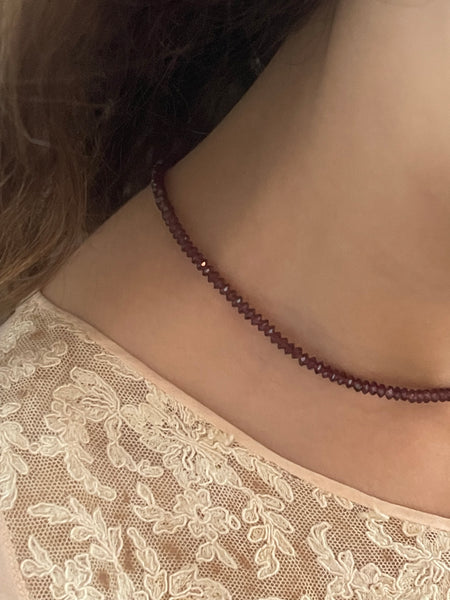 ‚Garnet’ faceted stone necklace