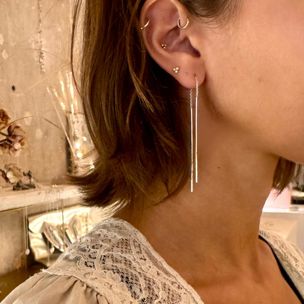 chain stick earrings | 925 silver