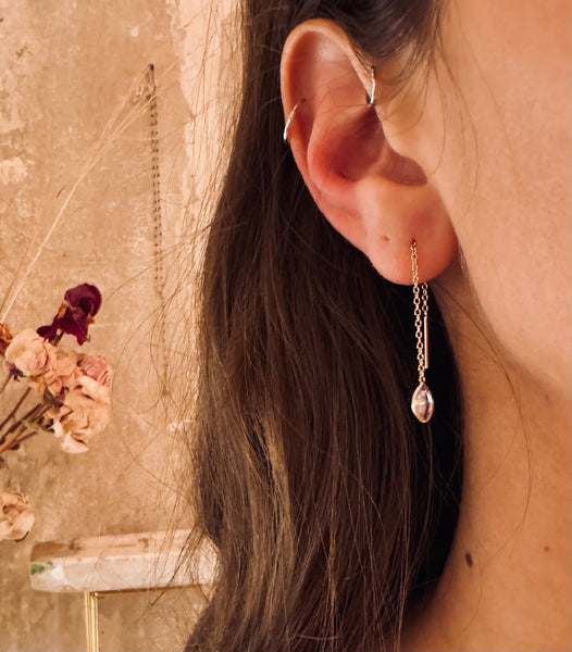 ‚Indra‘ chain drop earring / crystal