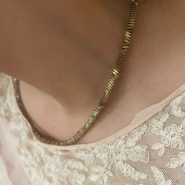 ‚Pyrite’ faceted stone necklace