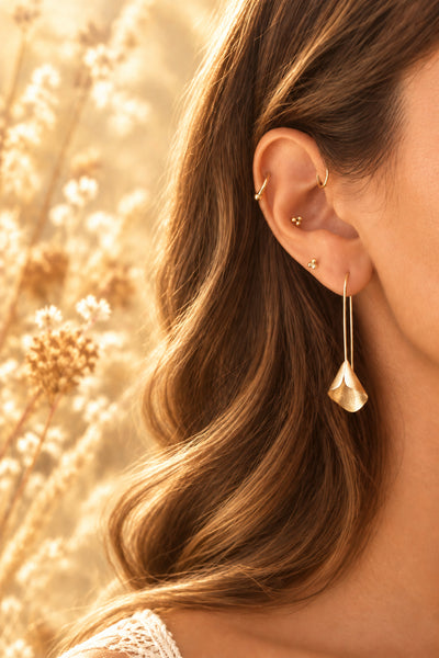 'Tulip' Dangle Earring | 925 Silver Gold-plated