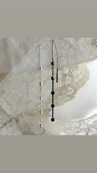 Beaded Earchain / 925 silver