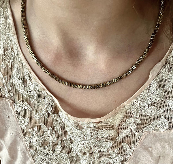 ‚Pyrite’ faceted stone necklace