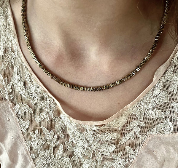 ‚Pyrite’faceted stone| choker necklace