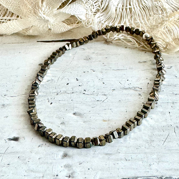 “Pyrite” faceted / stone bracelet