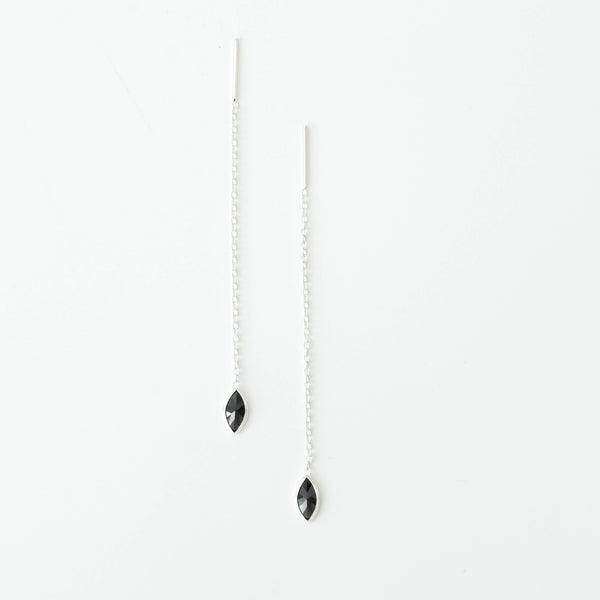 ‘Indra‘ chain drop earring / Onyx