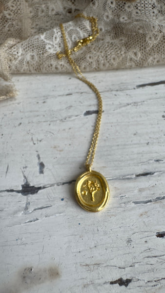 “Flor’ necklace gold