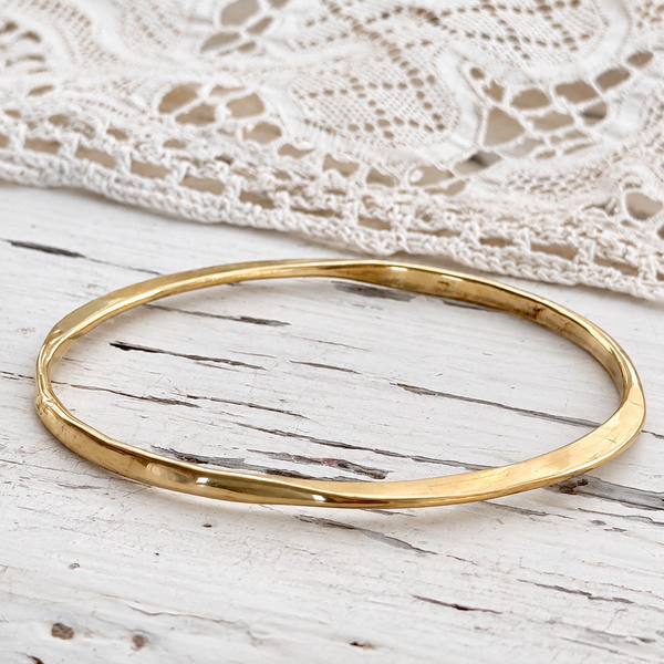 Organic gold bangle