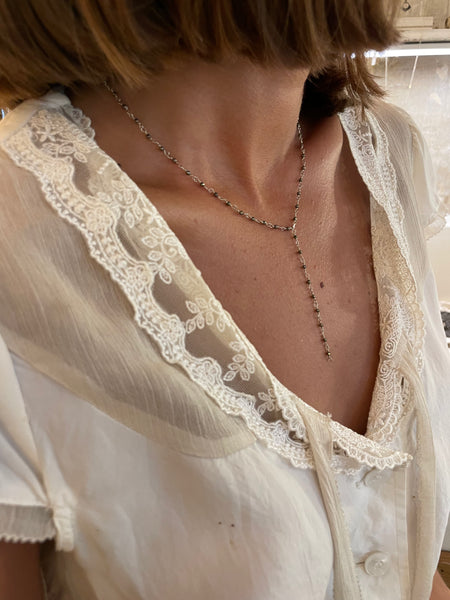 "Pyrite" Y Rosary necklace | 925 Silver