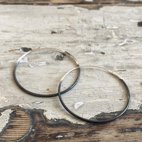 creolen "hoops" | 925 half oxidized silver | different sizes