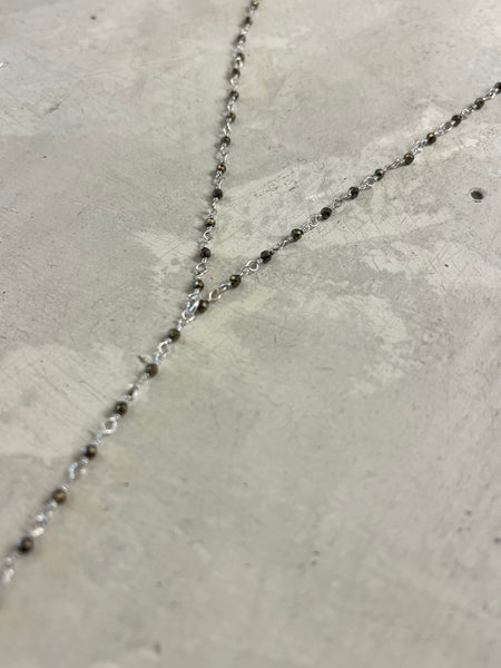 'Y-rosary' necklace | pyrite and 925 silver