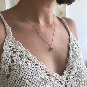 druzy quartz | small necklace | 24k gold-plated