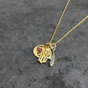 'talismans' multi pendant necklace | 24k gold-plated