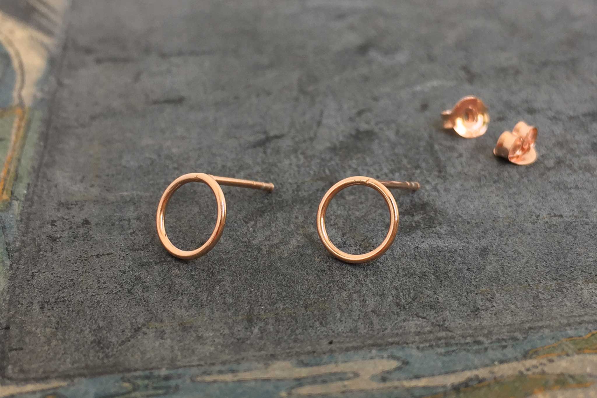 'hoop' earstuds | 24k rose gold-plated | different sizes