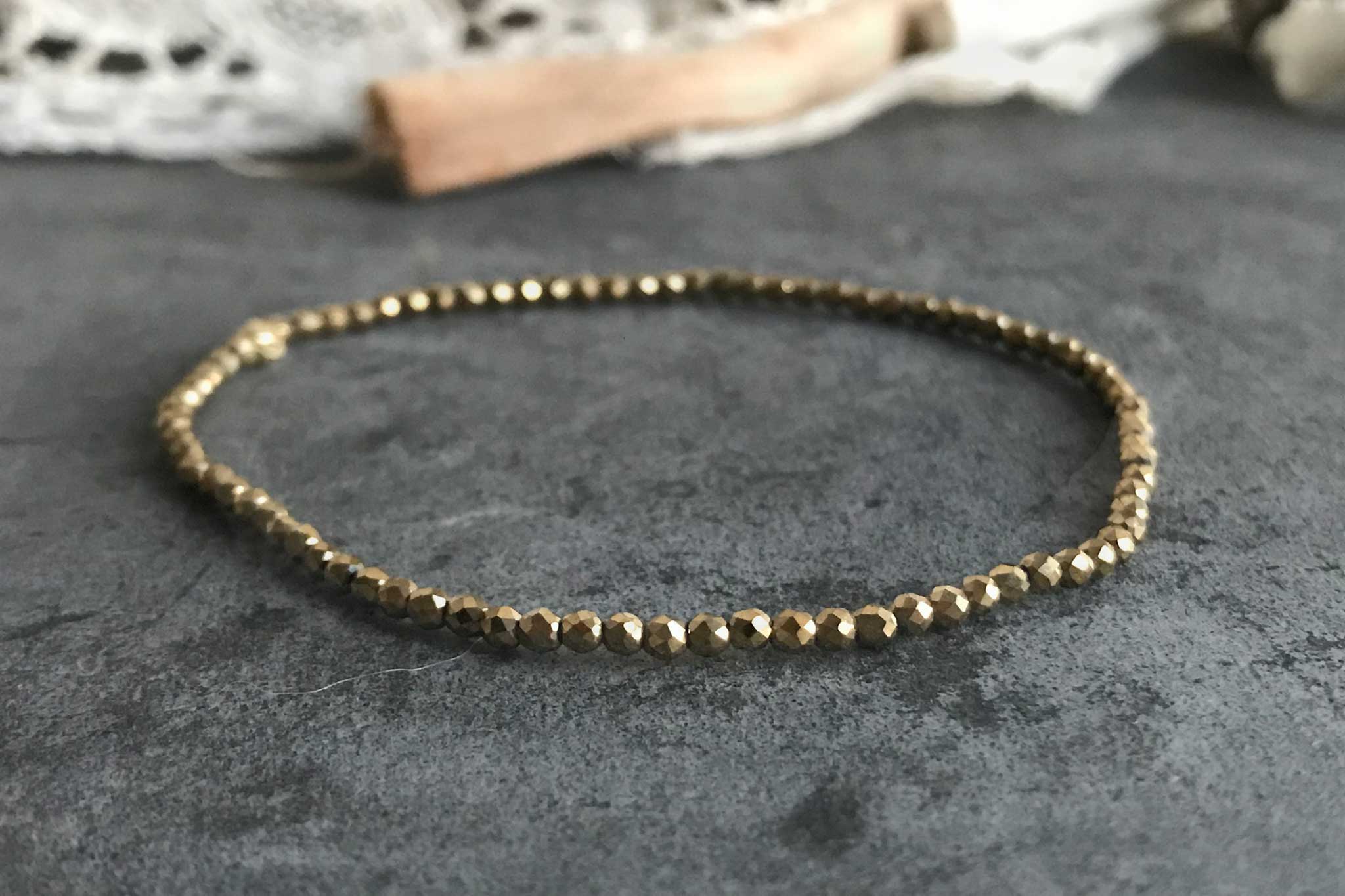 gold pyrite | stone bracelet