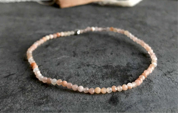 peach moonstone | stone bracelet