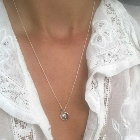 'initial‘ & pearl necklace | 925 silver