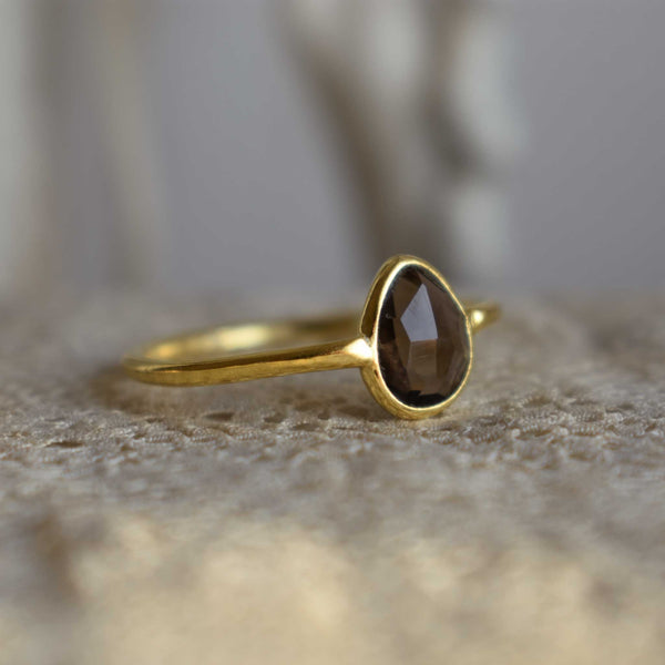 smoky topaz | ‘laia’ ring | 24k gold-plated