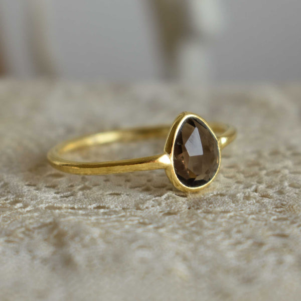 smoky topaz | ‘laia’ ring | 24k gold-plated
