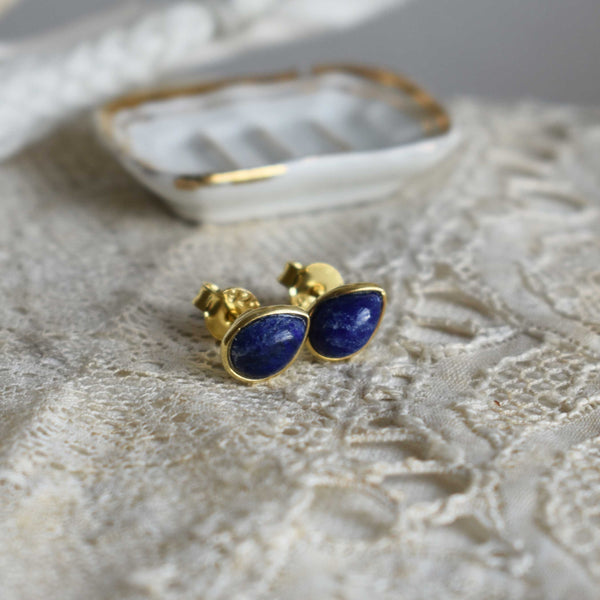 sapphire |  ‘laia’ earstuds | 24k gold-plated