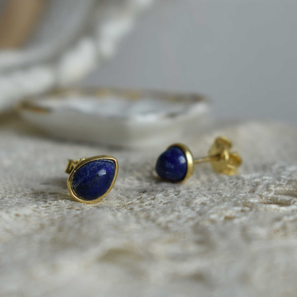 sapphire |  ‘laia’ earstuds | 24k gold-plated